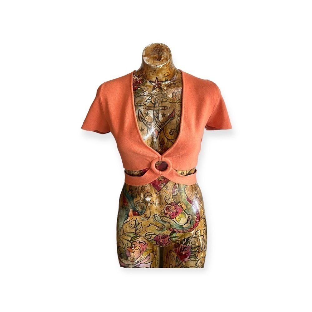 Forever 21 orange crop top new short sleeve large - Picture 2 of 8